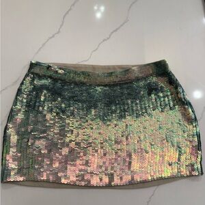 ✨ AllSaints Spitalfields Y2K Vintage Ariel Sequin Mini Skirt – Iridescent ✨